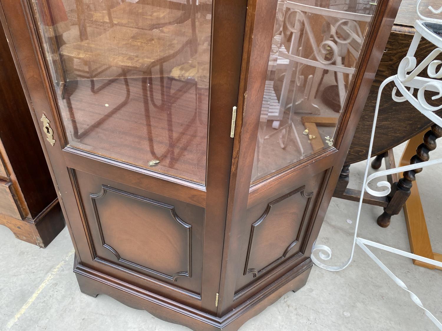 A TALL MAHOGANY CABINET WITH SINGLE DOOR - Image 3 of 3