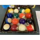 A SET OF POOL BALLS