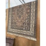 A BROWN PATTERNED RUG