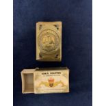 TRENCH ART BRASS MATCHBOX HOLDER HMS DOLPHIN