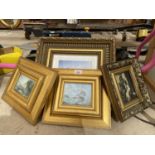 FOUR SMALL GILT FRAMED PRINTS