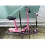 THREE VARIOUS SCOOTERS