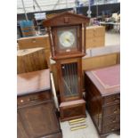 A MODERN MAHOGANY LONG CASE CLOCK