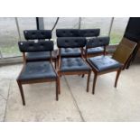 SIX VANSON RETRO TEAK DINING CHAIRS