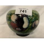 A MOORCROFT VASE ANEMONE DESIGN - SMALL CHIP TO BASE