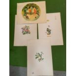 FOUR PAINTINGS OF BIRDS, FLOWERS AND STILL LIFE BY A GOODWIN (COALPORT ARTIST)