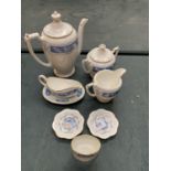 FIVE ITEMS OF COALPORT REVERLY TO INCLUDE COFFEE POT, MILK JUG ETC