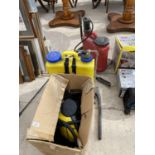 TWO KNAPSACK SPRAYERS AND A STEAM CLEANER