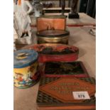 NINE COLLECTABLE TINS - MALTED MILK TOFFEES ETC