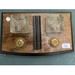 A VICTORIAN INKWELL DESK SET