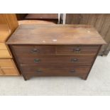 A MAHOGANY CHEST OF TWO SHORT AND TWO LONG DRAWERS