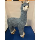 A BLUE LLAMA GARDEN ORNAMENT