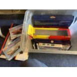 VARIOUS BOXES FOR TOYS TO INLCUDE CORGI, HORNBY ETC