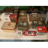 SIXTEEN ORIGINAL VINTAGE TINS MAINLY DEPICTING THE ROYAL FAMILY