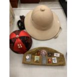 THREE HATS TO INCLUDE A RUSSIAN WITH BADGES, CHINESE AND VIETNAM