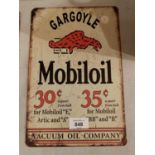 A VINTAGE STYLE TIN GARGOYLE MOBIL OIL METAL SIGN