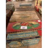 SEVEN ORIGINAL VINTAGE TINS