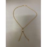 A 9 CARAT YELLOW GOLD ROPE NECKLACE - 5.1 GRAMS, 43.5 CM