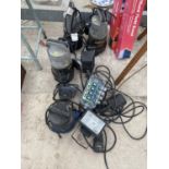 FOUR SUBMERSIBLE PUMPS AND TWO EXTERIOR LIGHTS
