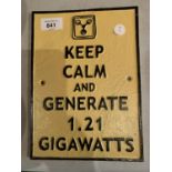 A VINTAGE STYLE BACK TO THE FUTURE KEEP CALM SIGN