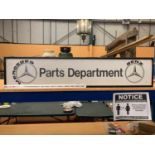 A MERCEDES BENZ PARTS DEPARTMENT ILLUMINATED LIGHT BOX SIGN