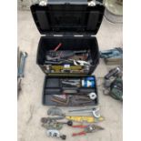 A TOOL BOX CONTAINING A LARGE QUANTITY OF TOOLS