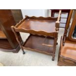 A MAHOGANY TEA TROLLEY