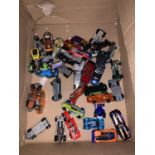 A QUANTITY OF MODEL TOY CARS ETC