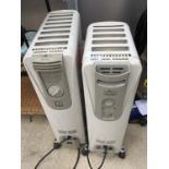 TWO DELONGI OIL FILLED ELECTRIC PORTABLE HEATERS