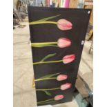 A CANVAS STILL LIFE PRINT OF TULIPS