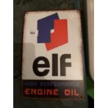 A VINTAGE STYLE TIN ELF ENGINE OIL METAL SIGN