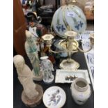 A MIXED QUANTITY TO INCLUDE A TABLE LAMP, A LORD NELSON ORNAMENT AND FURTHER ORNAMENTS
