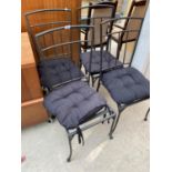 FOUR METAL DINING CHAIRS