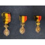 THREE BELGIUM HABILETE MORALITE MEDALS