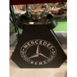 A VINTAGE STYLE MERCEDES PETROL CAN WITH BRASS TOP