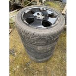 FOUR AUDI 17" ALLOY WHEELS WITH 225/45ZR17 TYRES ** BUYER TO COLLECT FROM WEST CHESHIRE WA7 3ED **