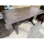 A PRIORY STYLE OAK DINING TABLE