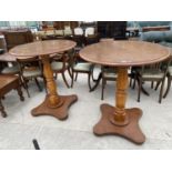 TWO HIGH OAK PUB TABLES