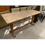 AN OAK REFECTORY TABLE