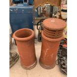 TWO TERRACOTTA CHIMNEY POTS