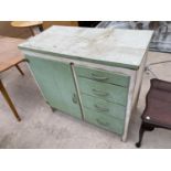 A "BOND" RETRO KITCHEN CABINET WITH ONE DOOR AND FOUR DRAWERS