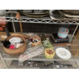 VARIOUS ITEMS TO INCLUDE KNITTING NEEDLES AND ACCESSORIES, TINS, VINTAGE BOOKS ETC