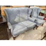 A PARKER KNOLL TWO SEATER SOFA AND ARMCHAIR