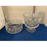 TWO CUT GLASS BOWLS