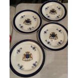 FOUR PLATES WITH COAT OF ARMS