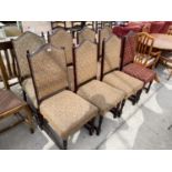 EIGHT MAHOGANY DINING CHAIRS