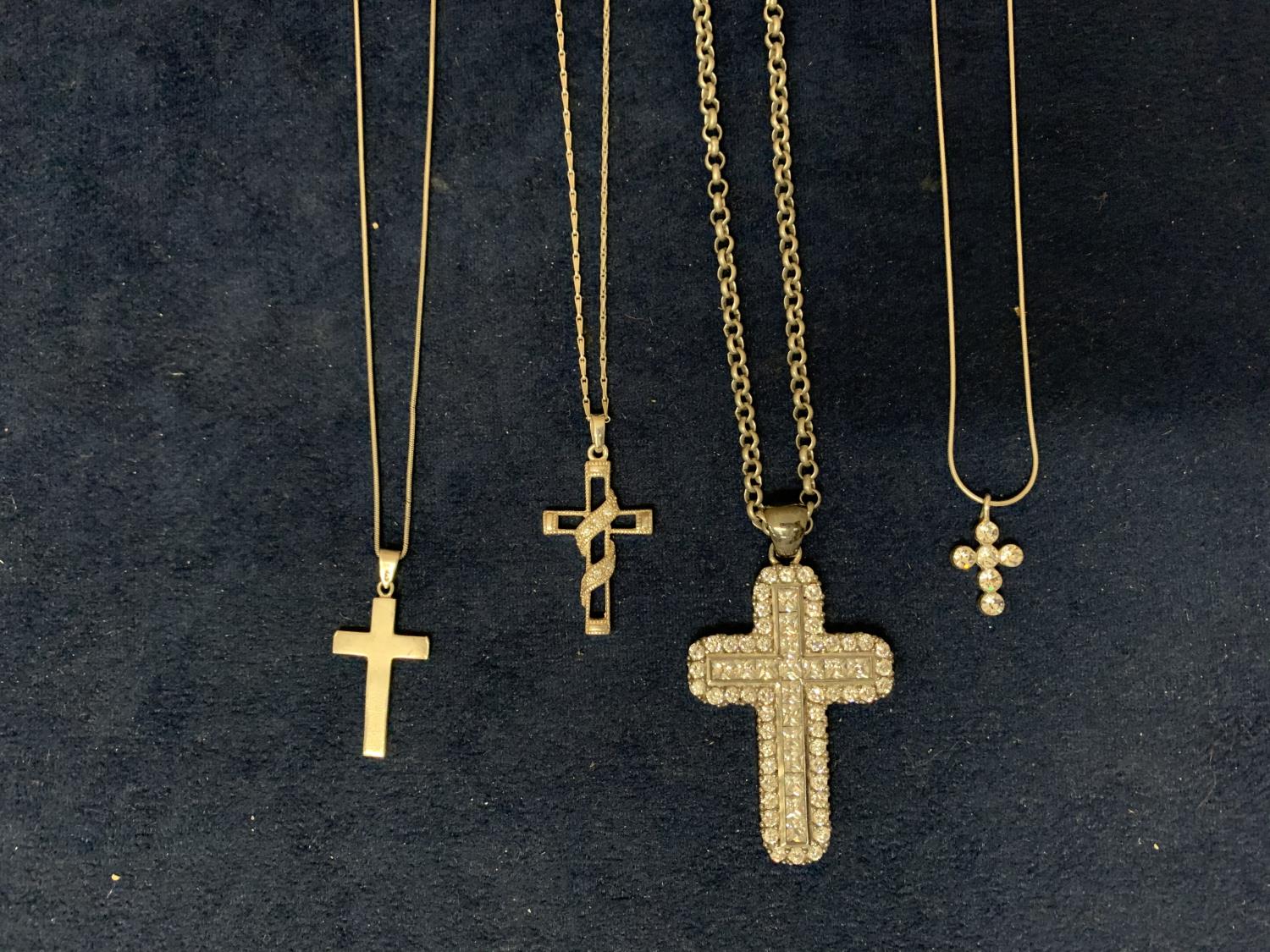 FOUR SILVER CROSS NECKLACES - Image 2 of 2
