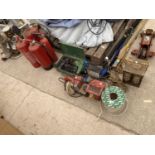 TWO TRANSFORMERS, PLANER, HITACHI DRILL, FIRE EXTINGUISHERS ETC