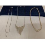 THREE SILVER NECKLACES