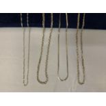 FOUR SILVER NECKLACES